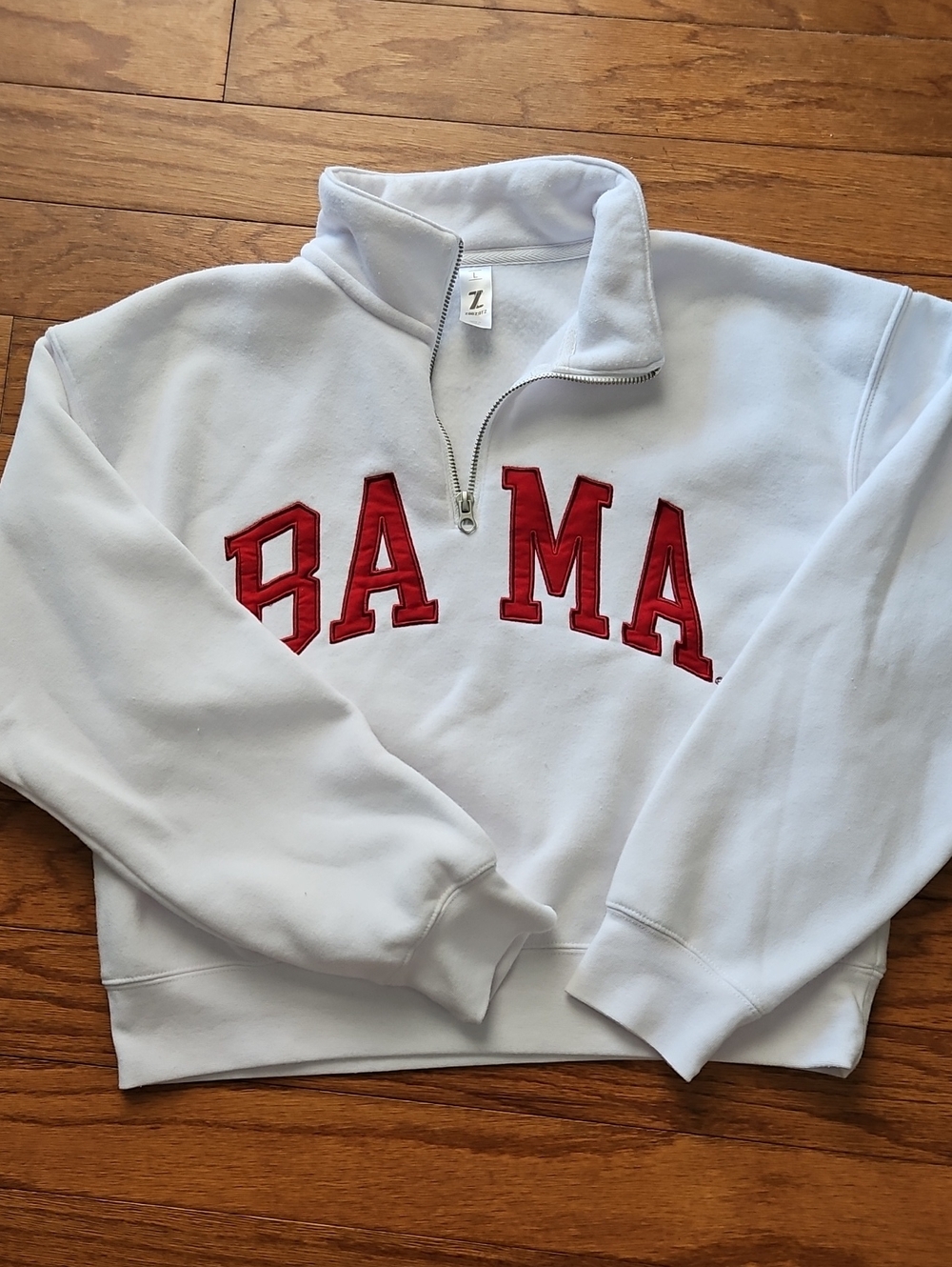 ALABAMA "BAMA" WHITE CROPPED SWEATSHIRT SZ L
